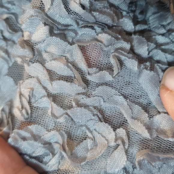 Fitted puff arm knit jumper with embellished mesh sleeves, UK size 10 12, AS NEW - Picture 11 of 12